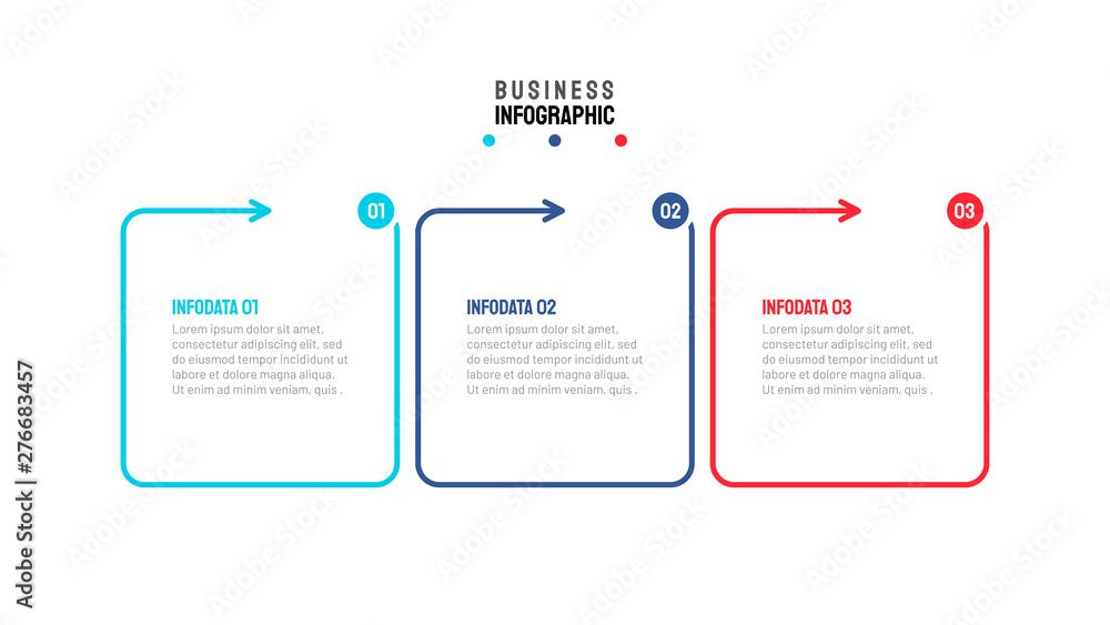 Thin line flat infographic design label with number options. Timeline with 3 options, steps and arrow. Vector business template for presentation. Thin line flat infographic design label with number options. Timeline with 3 options, steps and arrow. Vector business template for presentation.