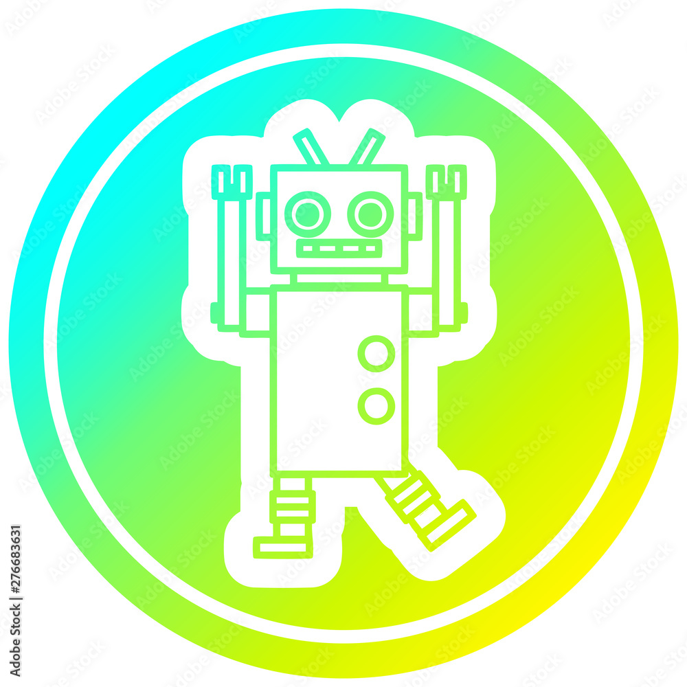 dancing robot circular in cold gradient spectrum dancing robot circular in cold gradient spectrum
