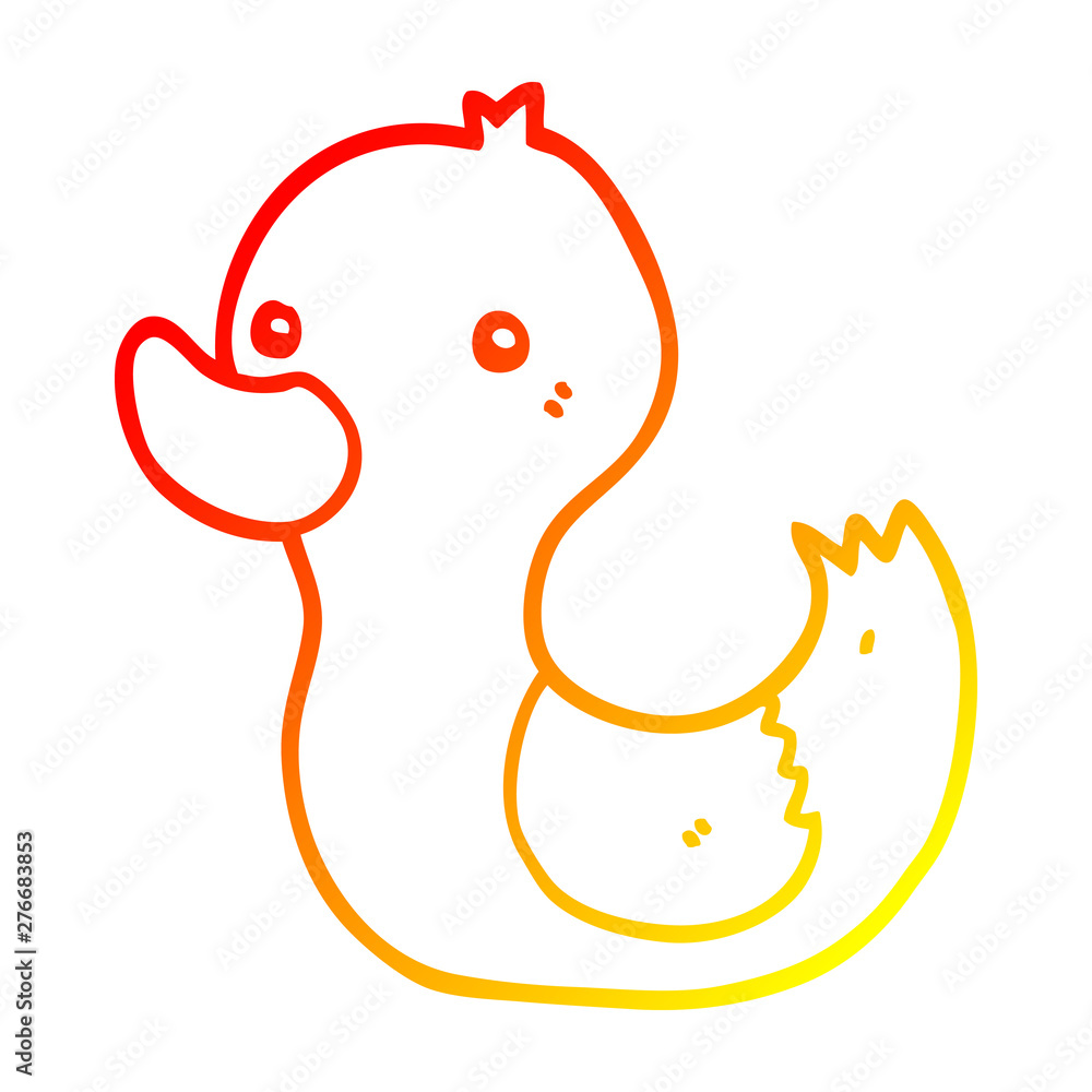 warm gradient line drawing cartoon duck warm gradient line drawing cartoon duck
