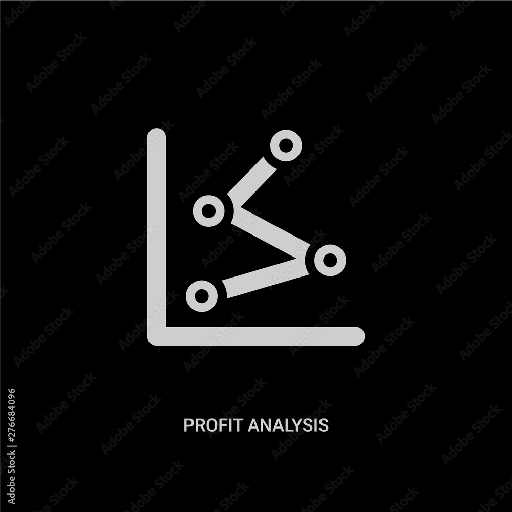 white profit analysis vector icon on black background. modern flat profit analysis from business and analytics concept vector sign symbol can be use for web, mobile and logo. white profit analysis vector icon on black background. modern flat profit analysis from business and analytics concept vector sign symbol can be use for web, mobile and logo.