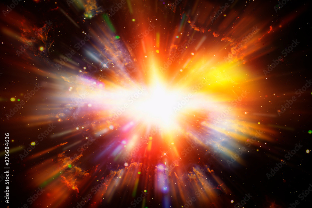 Fototapeta premium Streszczenie tło wybuchu światła. Starburst. Promienie słoneczne. Elementy tego obrazu dostarczone przez NASA.