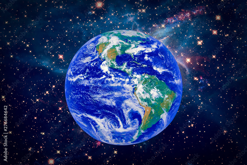 Fototapeta premium Planet earth in space, full photo. The elements of this image furnished by NASA.