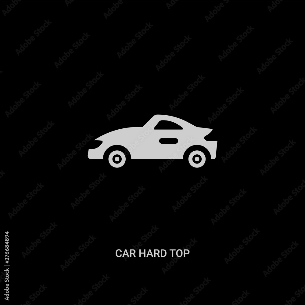 white car hard top vector icon on black background. modern flat car hard top from car parts concept vector sign symbol can be use for web, mobile and logo. white car hard top vector icon on black background. modern flat car hard top from car parts concept vector sign symbol can be use for web, mobile and logo.