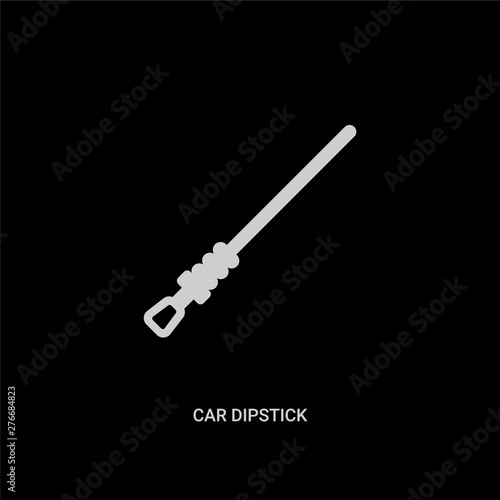 white car dipstick vector icon on black background. modern flat car dipstick from car parts concept vector sign symbol can be use for web, mobile and logo.