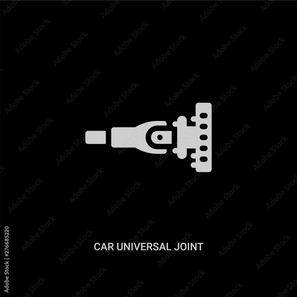 white car universal joint vector icon on black background. modern flat car universal joint from car parts concept vector sign symbol can be use for web, mobile and logo.