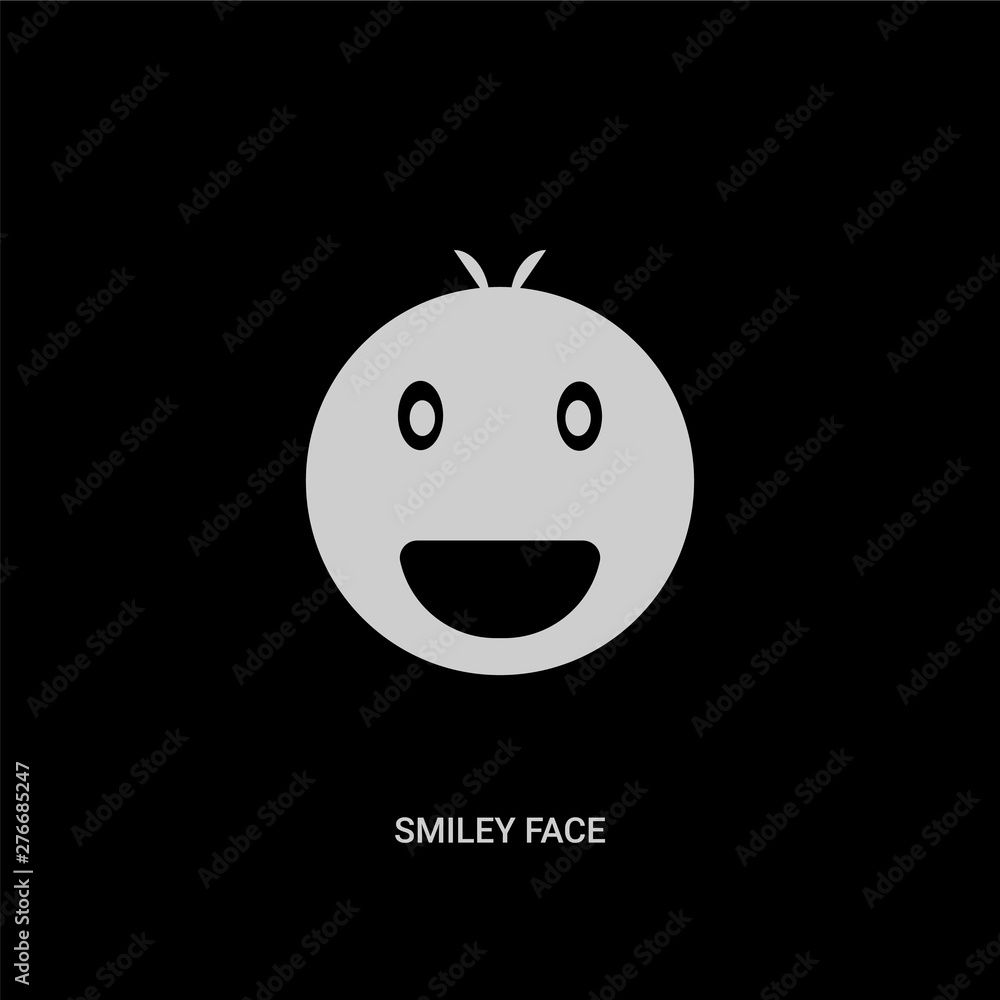 white smiley face vector icon on black background. modern flat smiley face  from charity concept vector sign symbol can be use for web, mobile and  logo. Stock Vector | Adobe Stock