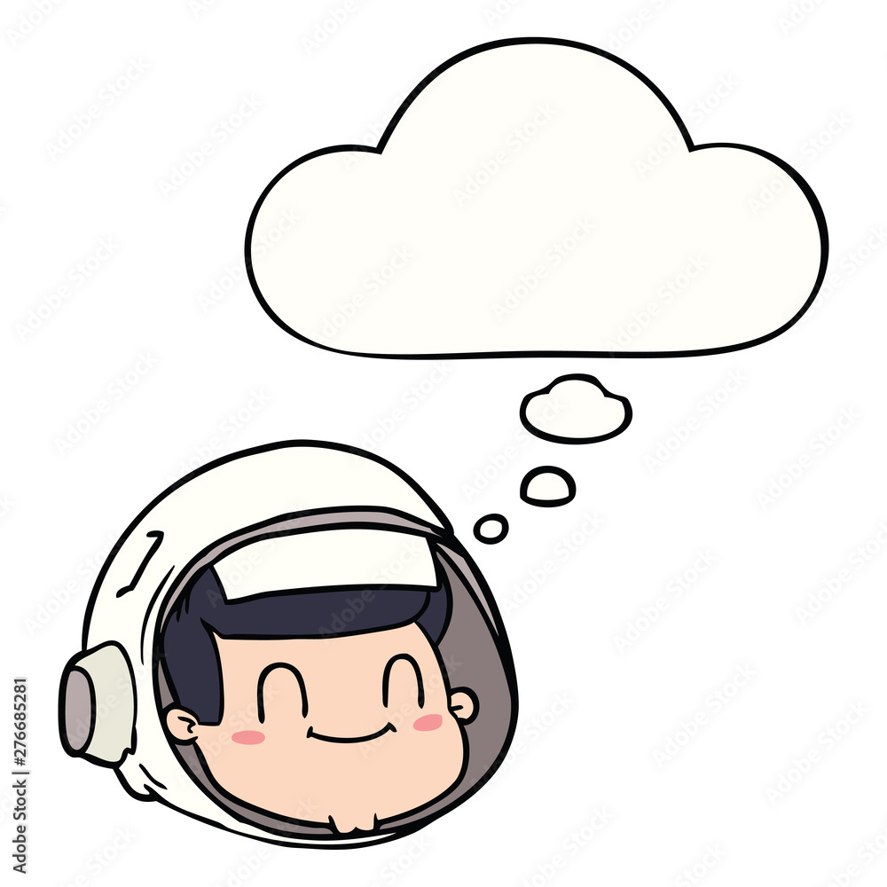 cartoon astronaut face and thought bubble cartoon astronaut face and thought bubble