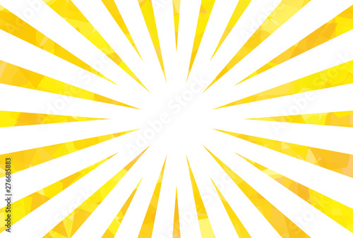 はがき比率の放射状背景(セロハン風イエロー)