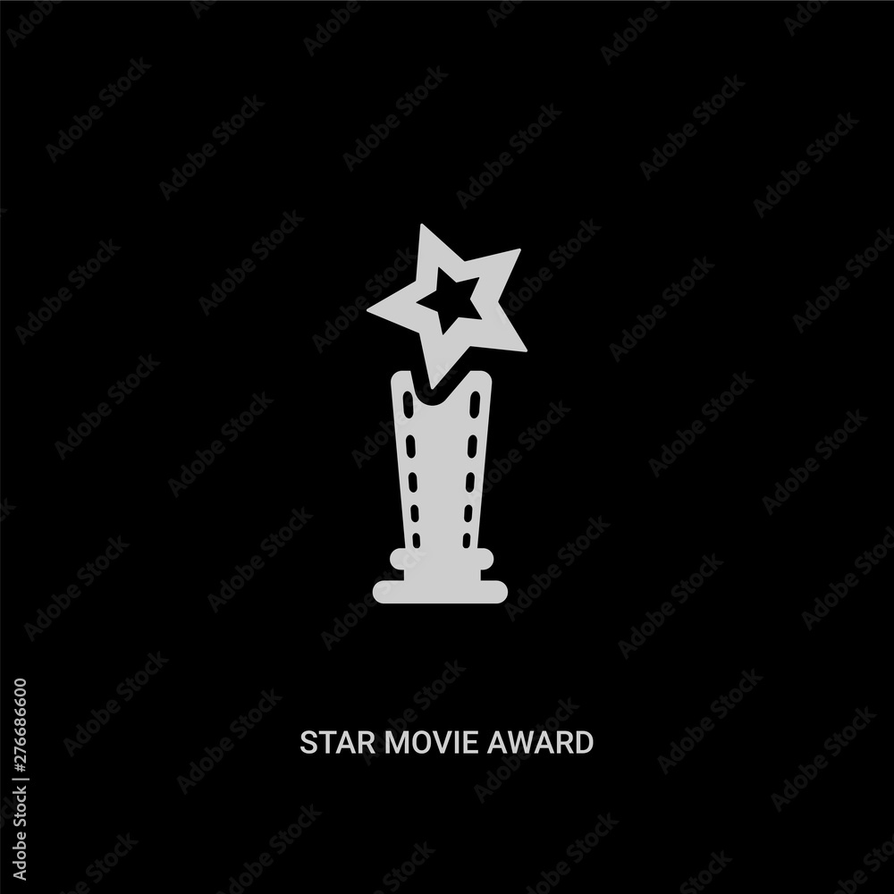 white star movie award vector icon on black background. modern flat star movie award from cinema concept vector sign symbol can be use for web, mobile and logo. white star movie award vector icon on black background. modern flat star movie award from cinema concept vector sign symbol can be use for web, mobile and logo.