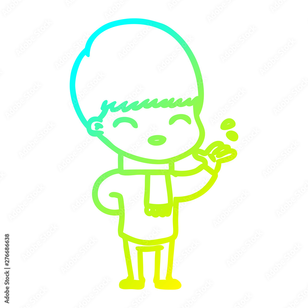cold gradient line drawing happy cartoon boy cold gradient line drawing happy cartoon boy