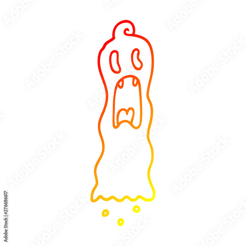 warm gradient line drawing cartoon spooky ghost