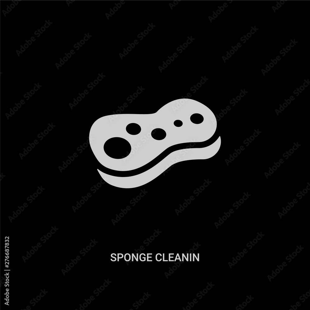 white sponge cleanin vector icon on black background. modern flat sponge cleanin from cleaning concept vector sign symbol can be use for web, mobile and logo. white sponge cleanin vector icon on black background. modern flat sponge cleanin from cleaning concept vector sign symbol can be use for web, mobile and logo.