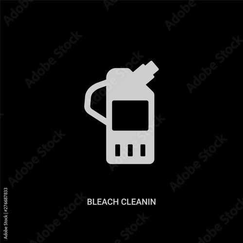 white bleach cleanin vector icon on black background. modern flat bleach cleanin from cleaning concept vector sign symbol can be use for web, mobile and logo.