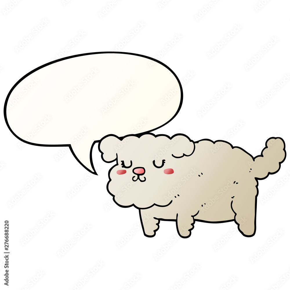 cartoon dog and speech bubble in smooth gradient style cartoon dog and speech bubble in smooth gradient style