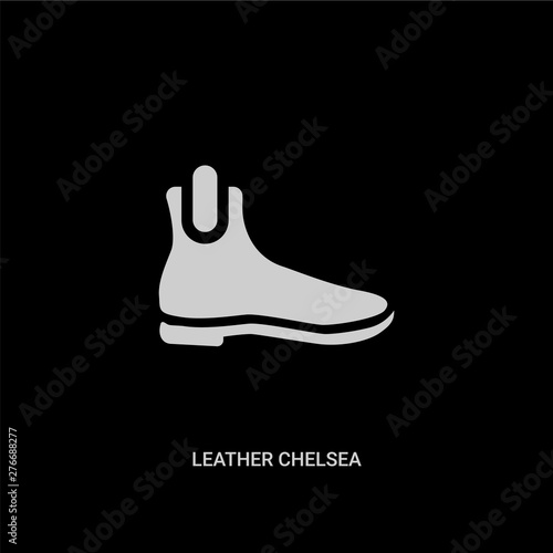 white leather chelsea boots vector icon on black background. modern flat leather chelsea boots from clothes concept vector sign symbol can be use for web, mobile and logo.
