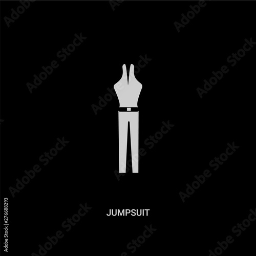 white jumpsuit vector icon on black background. modern flat jumpsuit from clothes concept vector sign symbol can be use for web, mobile and logo.