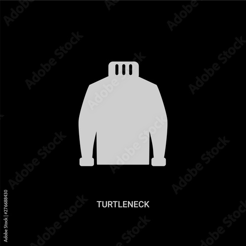 white turtleneck vector icon on black background. modern flat turtleneck from clothes concept vector sign symbol can be use for web, mobile and logo.