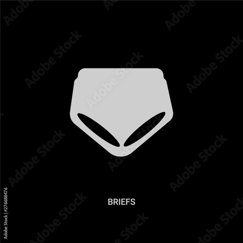 white briefs vector icon on black background. modern flat briefs from clothes concept vector sign symbol can be use for web, mobile and logo.