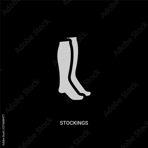 white stockings vector icon on black background. modern flat stockings from clothes concept vector sign symbol can be use for web, mobile and logo.