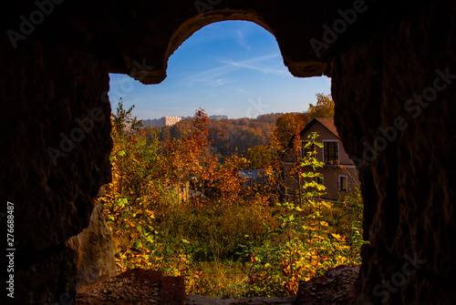 Window in Smolensk golden autumn