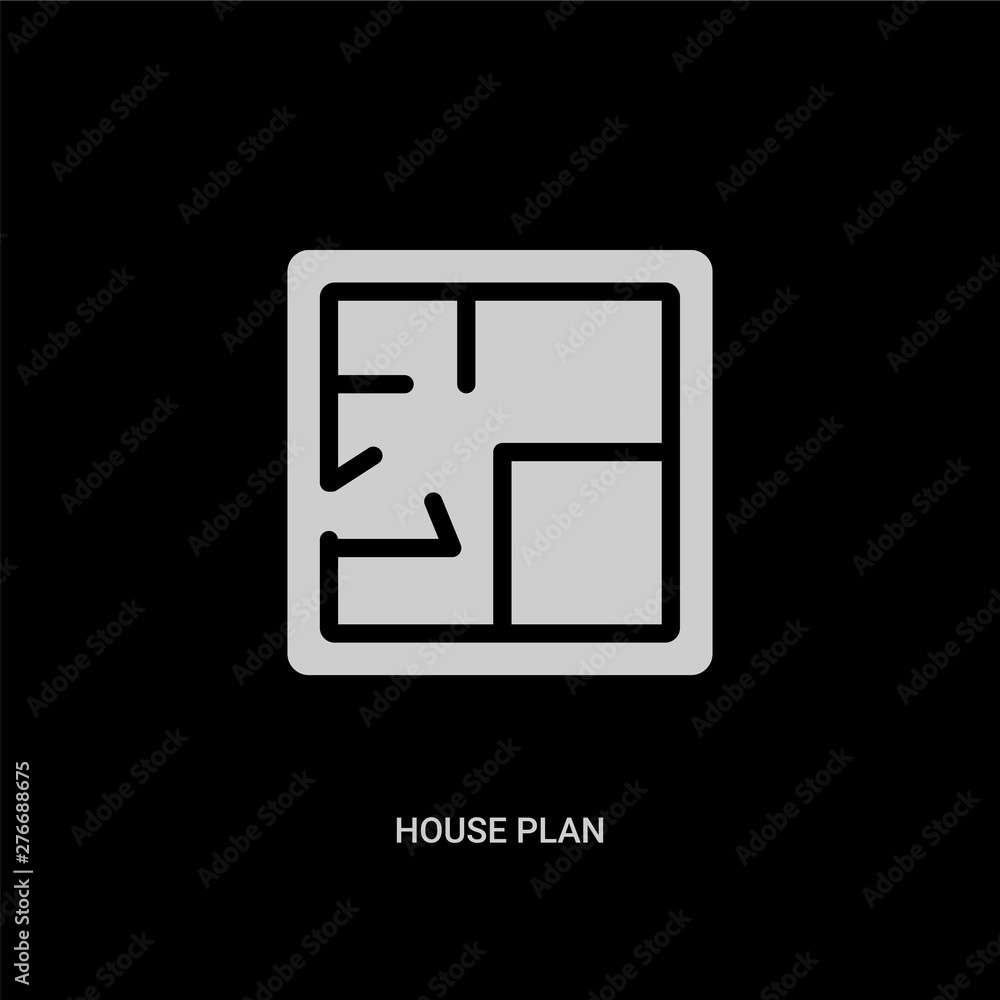 white house plan vector icon on black background. modern flat house plan from construction concept vector sign symbol can be use for web, mobile and logo. white house plan vector icon on black background. modern flat house plan from construction concept vector sign symbol can be use for web, mobile and logo.