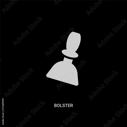 white bolster vector icon on black background. modern flat bolster from construction tools concept vector sign symbol can be use for web, mobile and logo.