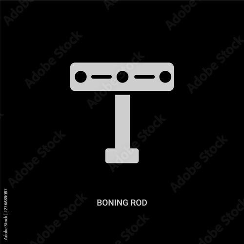 white boning rod vector icon on black background. modern flat boning rod from construction tools concept vector sign symbol can be use for web, mobile and logo.