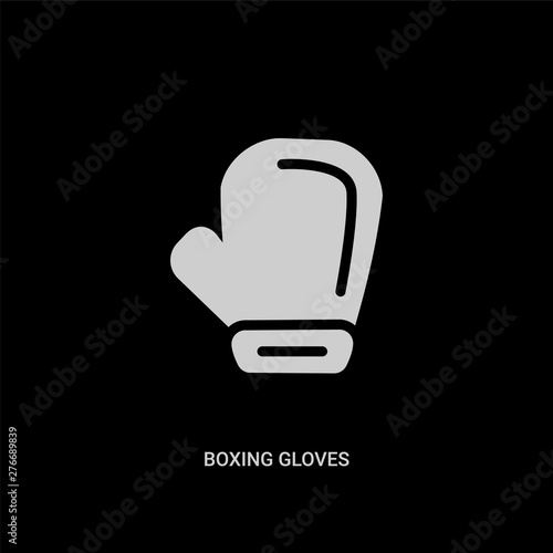 white boxing gloves vector icon on black background. modern flat boxing gloves from people skills concept vector sign symbol can be use for web, mobile and logo.