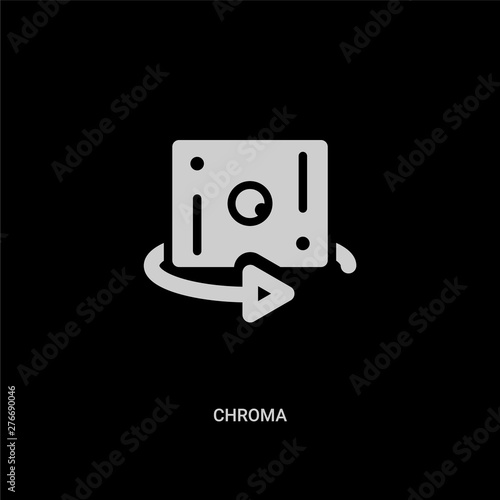 white chroma vector icon on black background. modern flat chroma from photography concept vector sign symbol can be use for web, mobile and logo.