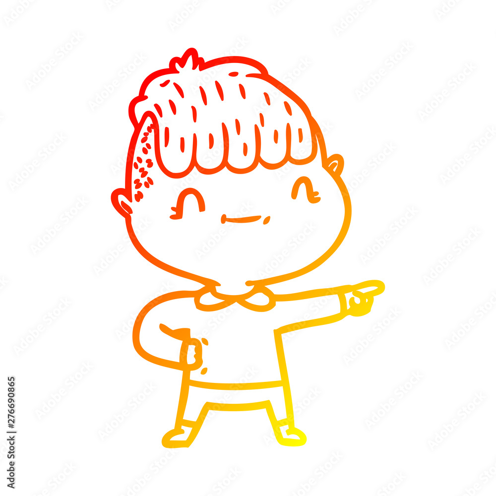 warm gradient line drawing cartoon friendly boy warm gradient line drawing cartoon friendly boy