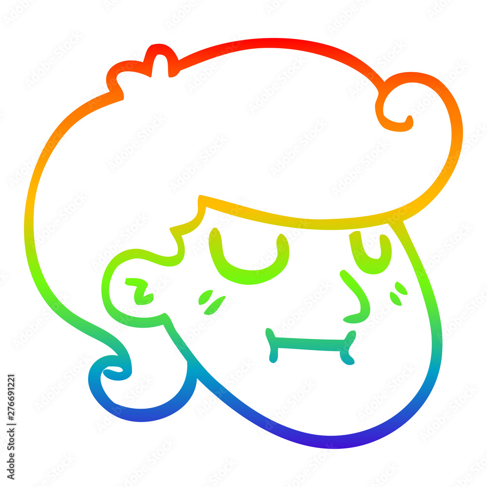 rainbow gradient line drawing cartoon happy blond boy rainbow gradient line drawing cartoon happy blond boy
