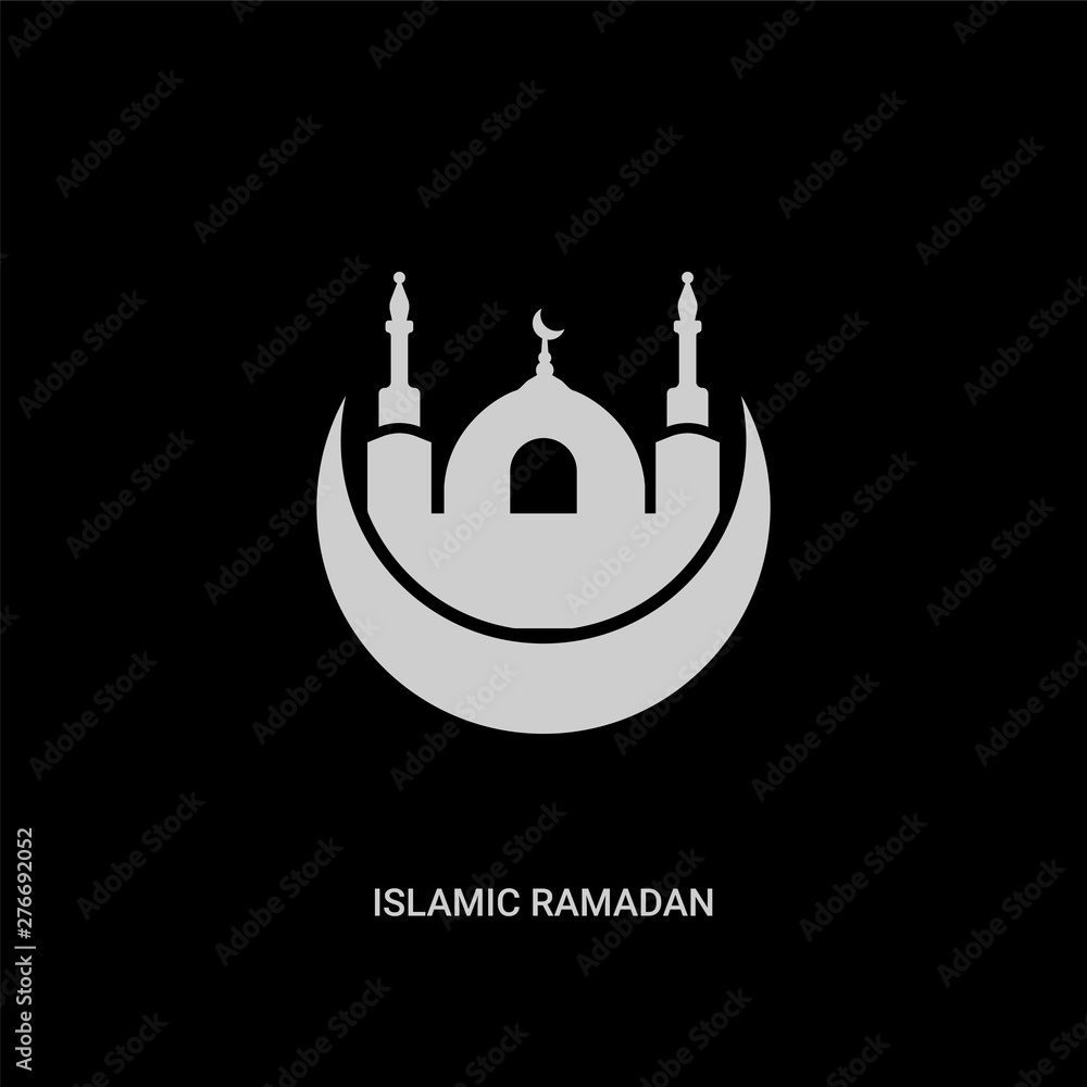 white islamic ramadan vector icon on black background. modern flat islamic  ramadan from religion concept vector sign symbol can be use for web, mobile  and logo. Stock Vector | Adobe Stock