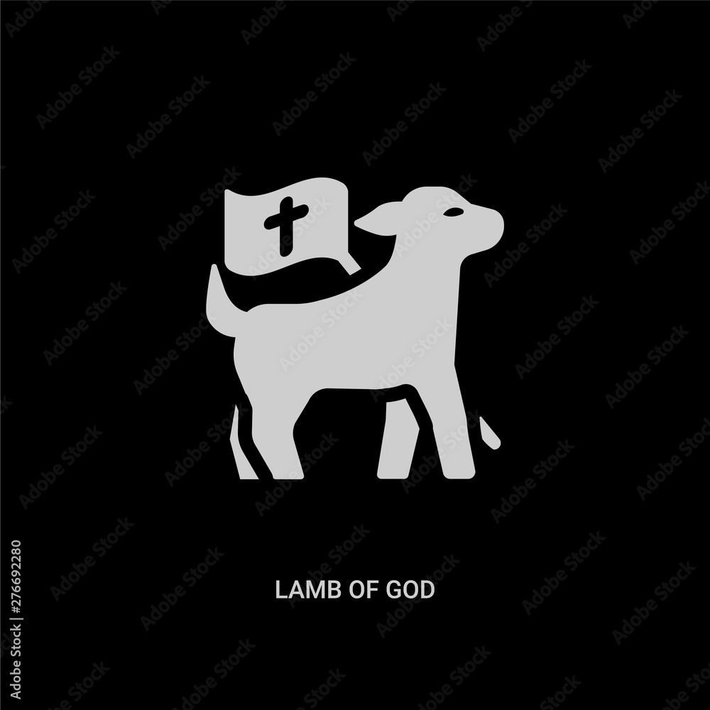 white lamb of god vector icon on black background. modern flat lamb of god  from religion concept vector sign symbol can be use for web, mobile and  logo. Stock Vector | Adobe