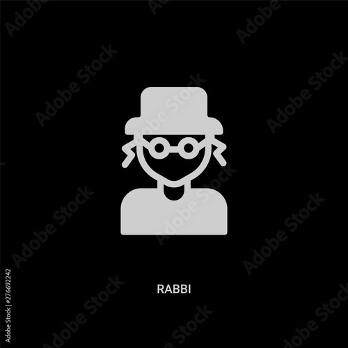 white rabbi vector icon on black background. modern flat rabbi from religion concept vector sign symbol can be use for web, mobile and logo. photo