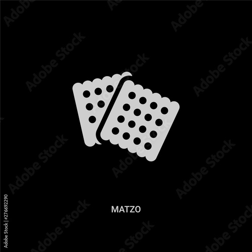 white matzo vector icon on black background. modern flat matzo from religion concept vector sign symbol can be use for web, mobile and logo.