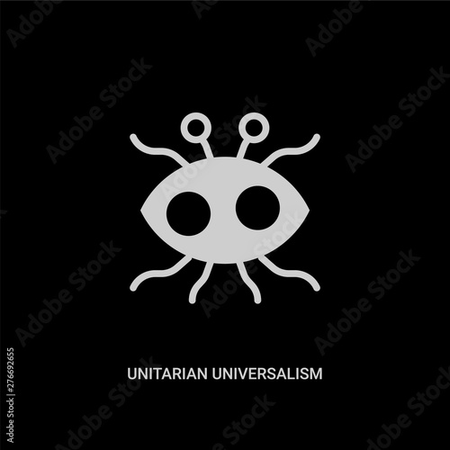 white unitarian universalism vector icon on black background. modern flat unitarian universalism from religion concept vector sign symbol can be use for web, mobile and logo.