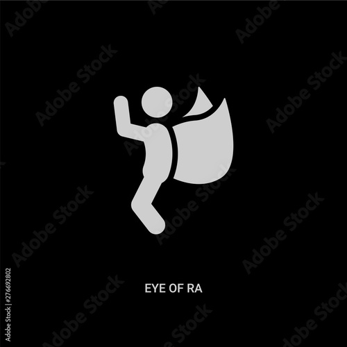 white eye of ra vector icon on black background. modern flat eye of ra from religion concept vector sign symbol can be use for web, mobile and logo.