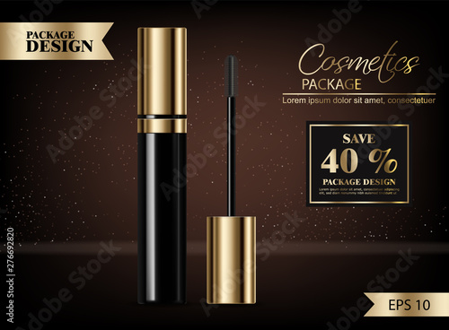 Mascara Vector realistic mock up. Product placement design. Advertise banner ...