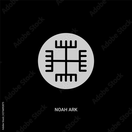 white noah ark vector icon on black background. modern flat noah ark from religion concept vector sign symbol can be use for web, mobile and logo.