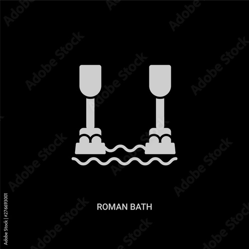 white roman bath vector icon on black background. modern flat roman bath from sauna concept vector sign symbol can be use for web, mobile and logo.