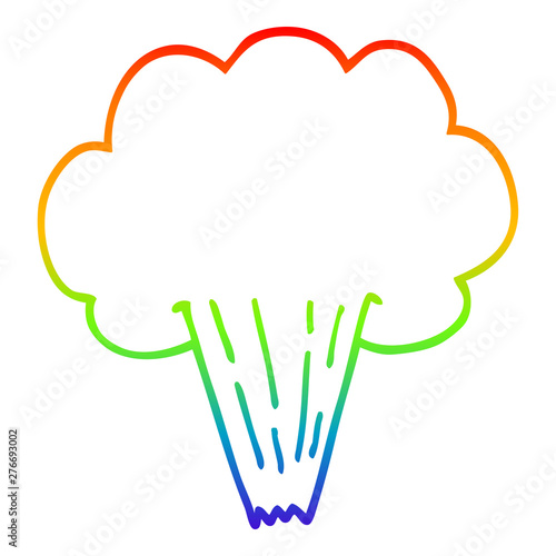 rainbow gradient line drawing cartoon gust of air