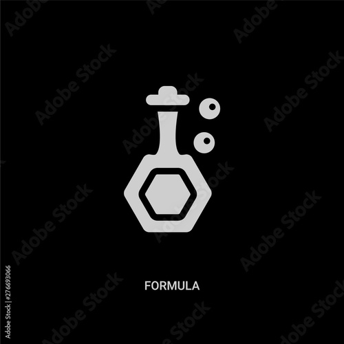 white formula vector icon on black background. modern flat formula from science concept vector sign symbol can be use for web, mobile and logo.