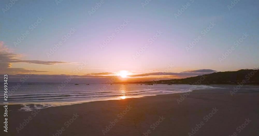 Sunset at a stunning Galician beach with a river estuary and a forest nearby n2 Sunset at a stunning Galician beach with a river estuary and a forest nearby n2