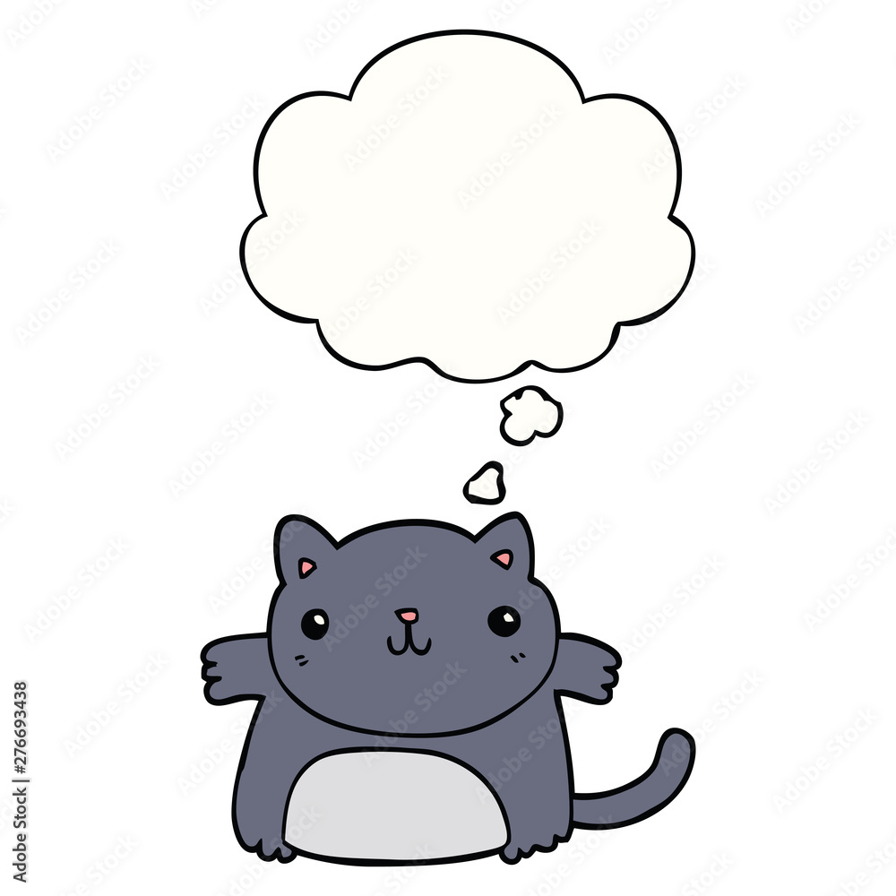cartoon cat and thought bubble cartoon cat and thought bubble
