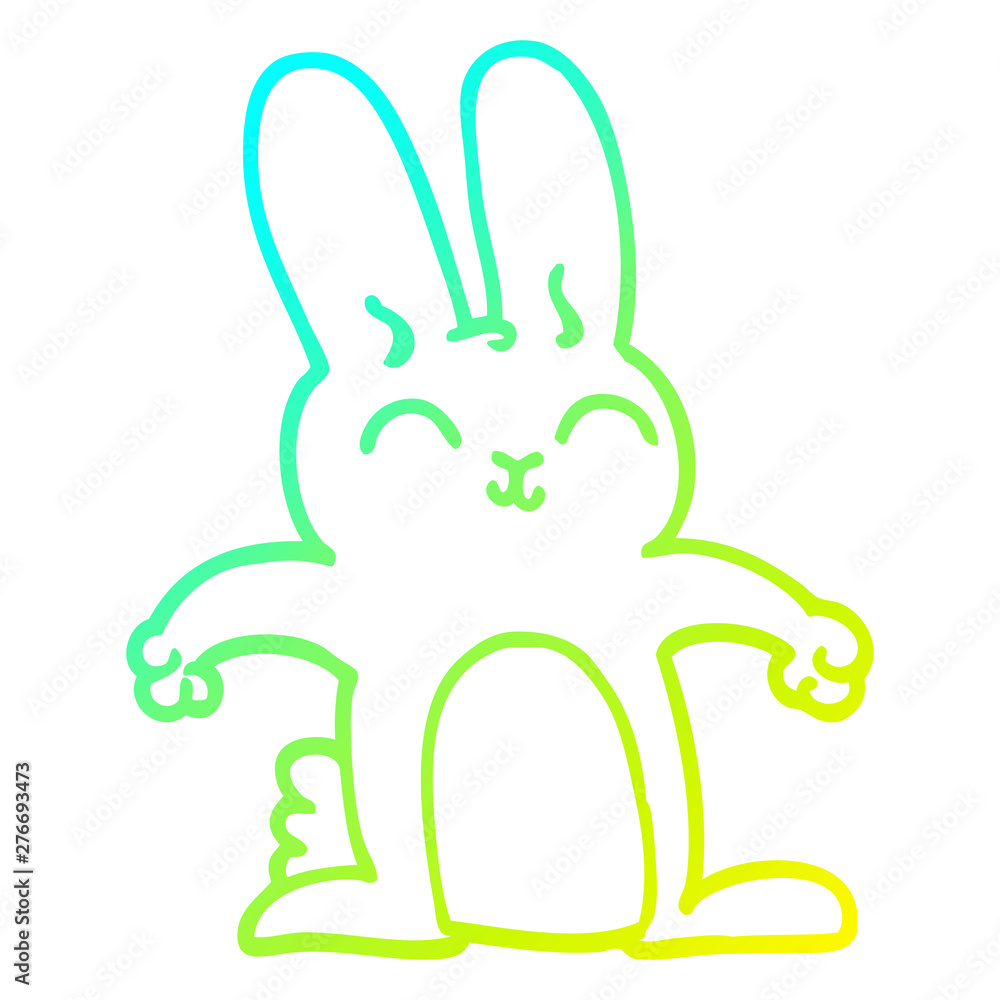 cold gradient line drawing cartoon grey rabbit cold gradient line drawing cartoon grey rabbit