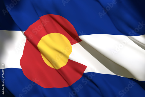 3d rendering of Colorado State flag photo