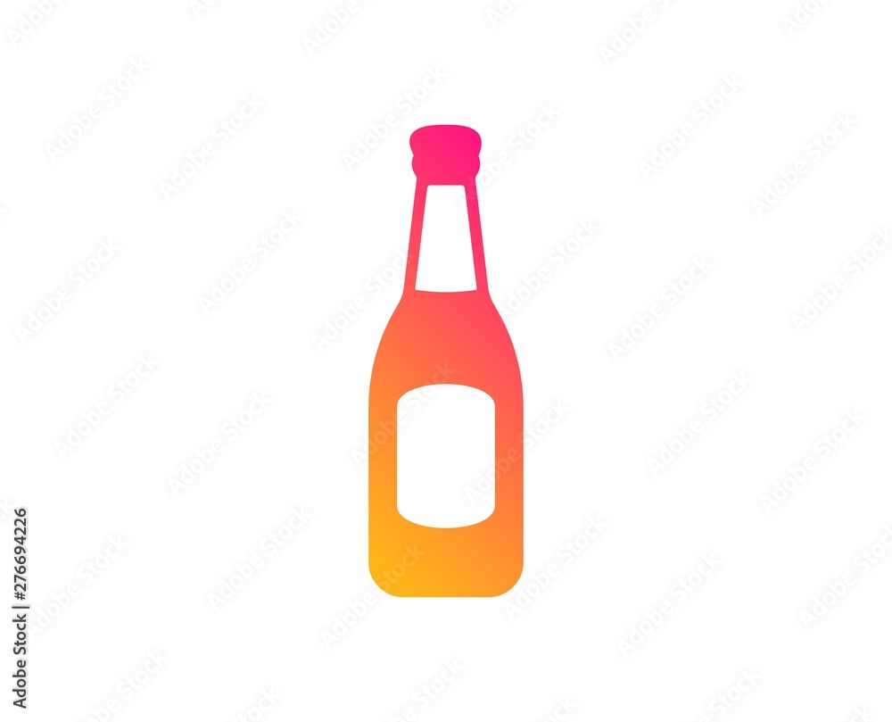 Beer bottle icon. Pub Craft beer sign. Brewery beverage symbol. Classic flat style. Gradient beer icon. Vector Beer bottle icon. Pub Craft beer sign. Brewery beverage symbol. Classic flat style. Gradient beer icon. Vector