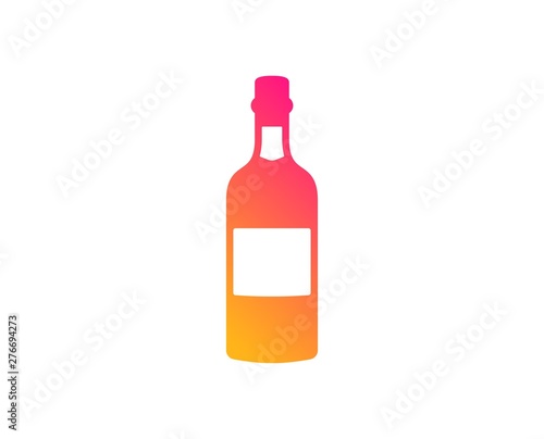 Brandy bottle icon. Whiskey or Scotch alcohol sign. Classic flat style. Gradient brandy bottle icon. Vector
