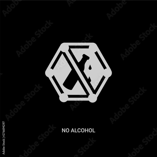 white no alcohol vector icon on black background. modern flat no alcohol from signs concept vector sign symbol can be use for web, mobile and logo.