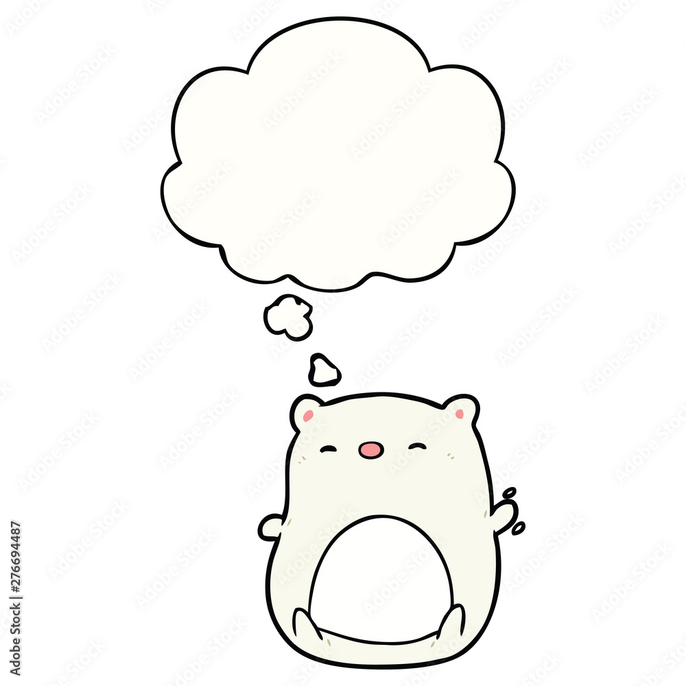 cartoon polar bear and thought bubble cartoon polar bear and thought bubble